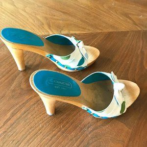 Coach barbiecore polkadot sandal heels Size 7